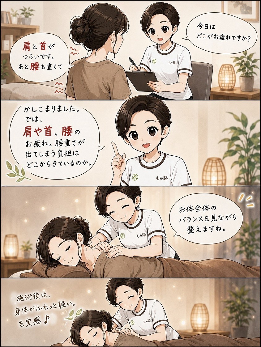 揉路は全体を見る